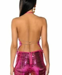 SENORITA EMBELLISHED HALTER TOP IN PINK 12 SENORITA EMBELLISHED HALTER TOP IN PINK -FINESSE-shop senorita embellished halter top pink 6 6
