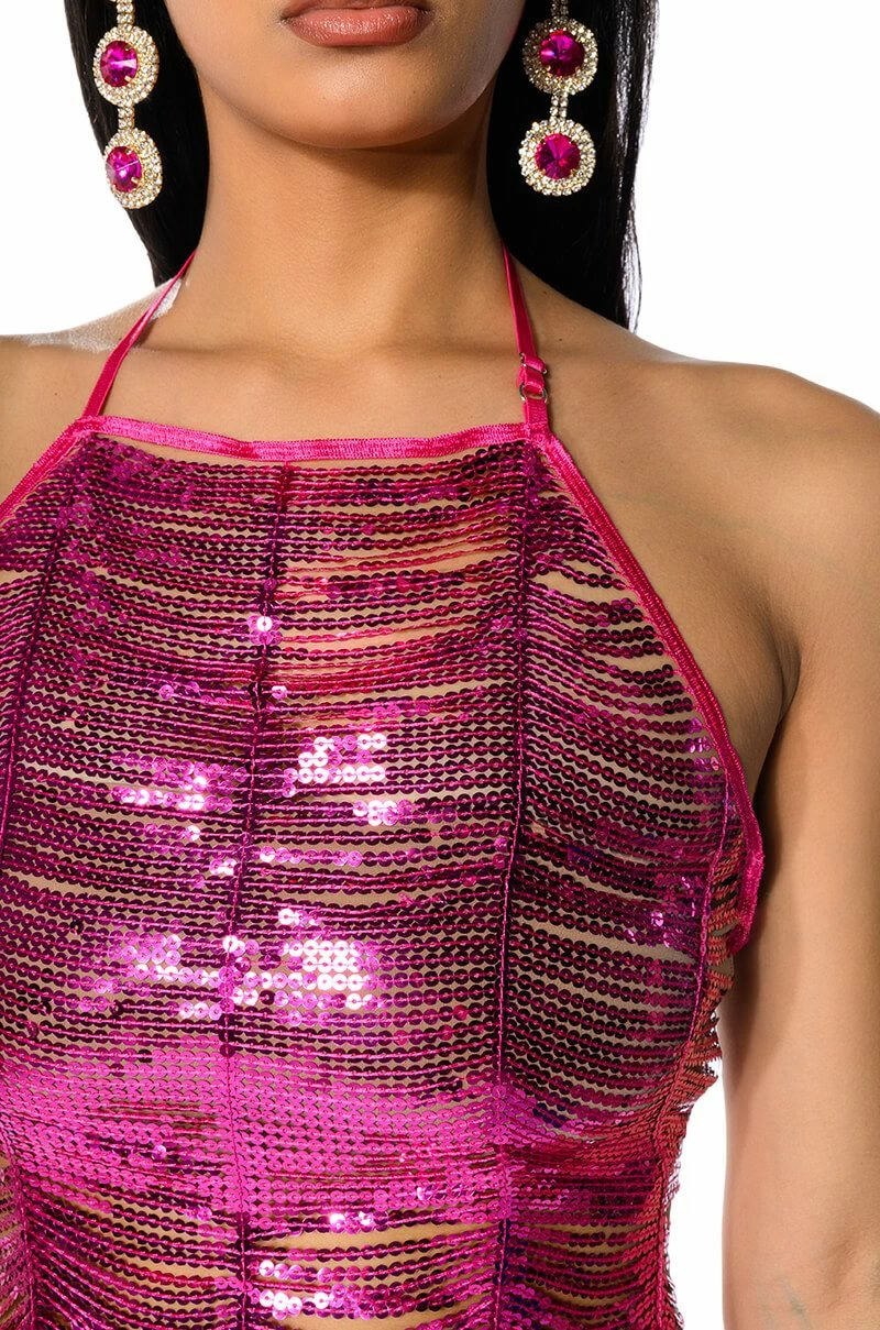 SENORITA EMBELLISHED HALTER TOP IN PINK 7 SENORITA EMBELLISHED HALTER TOP IN PINK - Image 7