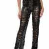 SENORITA EMBELLISHED STRAIGHT LEG PANT IN BLACK