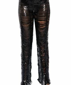 SENORITA EMBELLISHED STRAIGHT LEG PANT IN BLACK -FINESSE-shop senorita embellished straight leg pant black 5 5