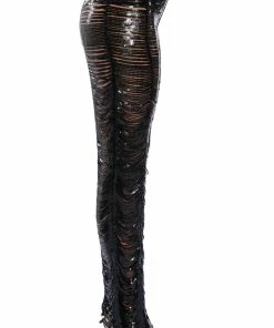 SENORITA EMBELLISHED STRAIGHT LEG PANT IN BLACK -FINESSE-shop senorita embellished straight leg pant black 6 6