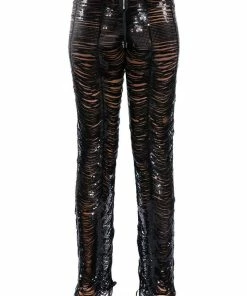 SENORITA EMBELLISHED STRAIGHT LEG PANT IN BLACK -FINESSE-shop senorita embellished straight leg pant black 7 7 c1