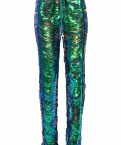 SENORITA EMBELLISHED STRAIGHT LEG PANT IN GREEN -FINESSE-shop senorita embellished straight leg pant green 5 5
