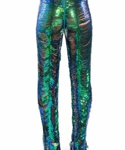 SENORITA EMBELLISHED STRAIGHT LEG PANT IN GREEN -FINESSE-shop senorita embellished straight leg pant green 7 7