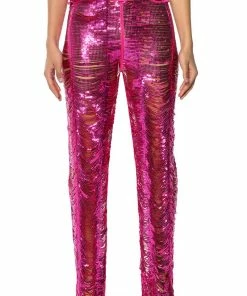 SENORITA EMBELLISHED STRAIGHT LEG PANT IN PINK