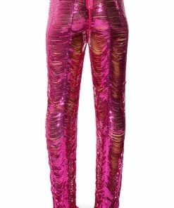 SENORITA EMBELLISHED STRAIGHT LEG PANT IN PINK -FINESSE-shop senorita embellished straight leg pant pink 7 7