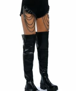 SEXY CHAIN DENIM SHORTS -FINESSE-shop sexy chain denim shorts in black black 6 6