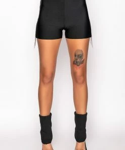 SHAKE IT FRINGE DETAIL BANDAGE SHORT -FINESSE-shop shake it fringe detail bandage short black 6 6