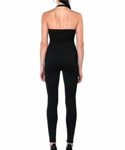 SHES SLEEK DOUBLE LAYER HALTER CATSUIT -FINESSE-shop shes sleek double layer halter catsuit black 15 15