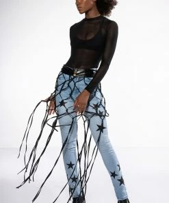 SHINING STAR PATCH DETAIL HIGH RISE SKINNY JEAN -FINESSE-shop shining star patch detail high rise skinny jean light blue 4 4 c1 c1 c1 c1 c1