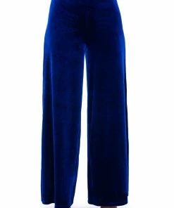 SHOW ME LOVE VELVET WIDE LEG TROUSER -FINESSE-shop show me love velvet wide leg trouser royal blue 5 5