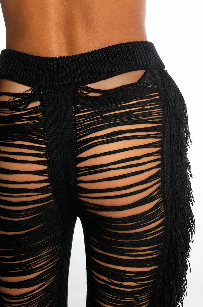 SHREDDED HIGH WAIST KNIT PANTS 7 SHREDDED HIGH WAIST KNIT PANTS - Image 7