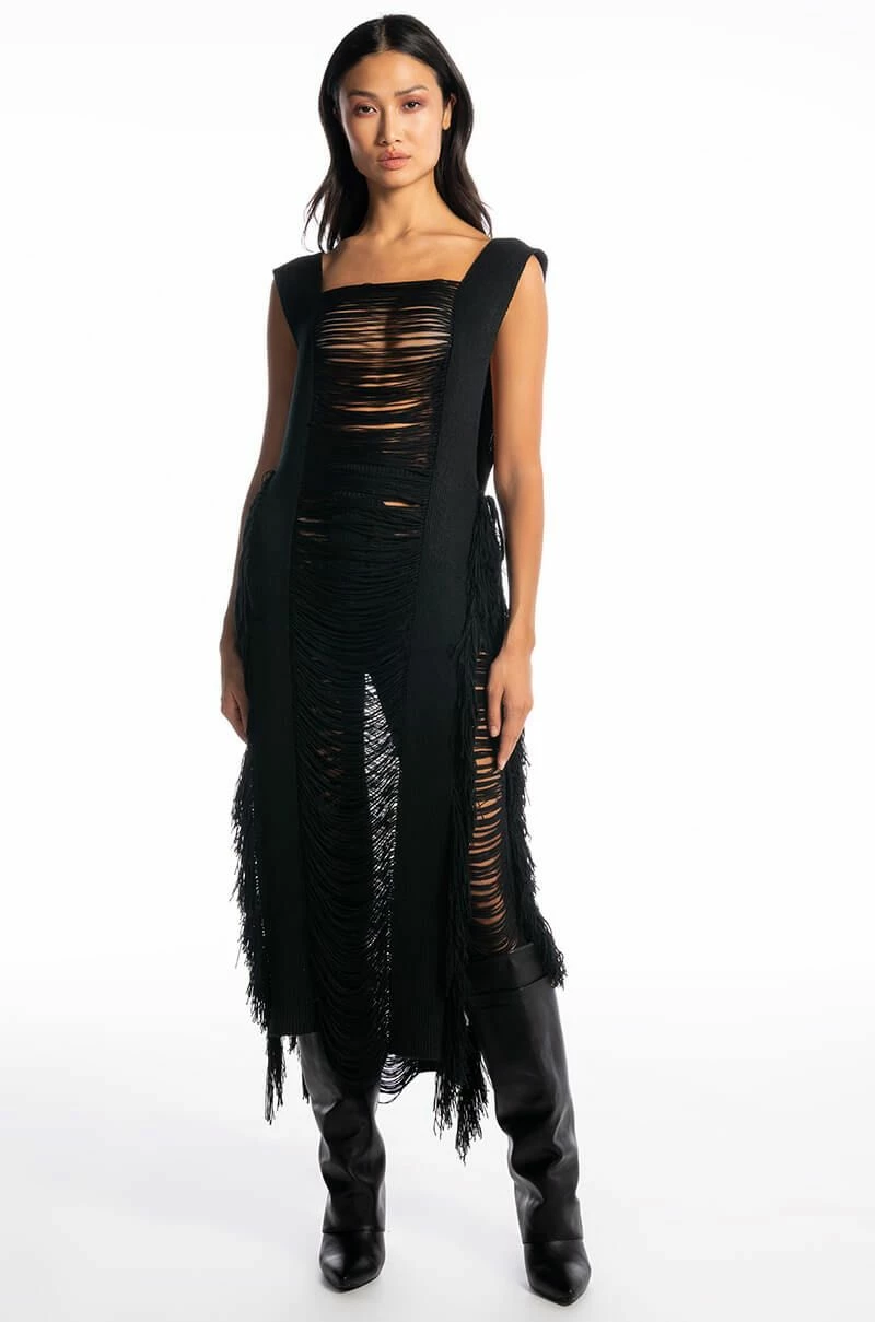 SHREDDED HIGH WAIST KNIT PANTS 8 SHREDDED HIGH WAIST KNIT PANTS - Image 8