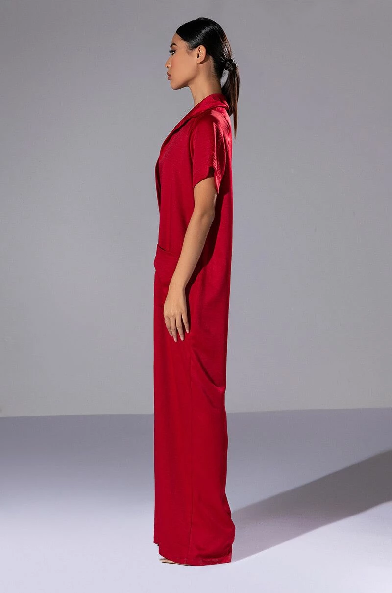 SILENT DREAMER SHORT SLEEVE SATIN JUMPSUIT 3 SILENT DREAMER SHORT SLEEVE SATIN JUMPSUIT - Image 3