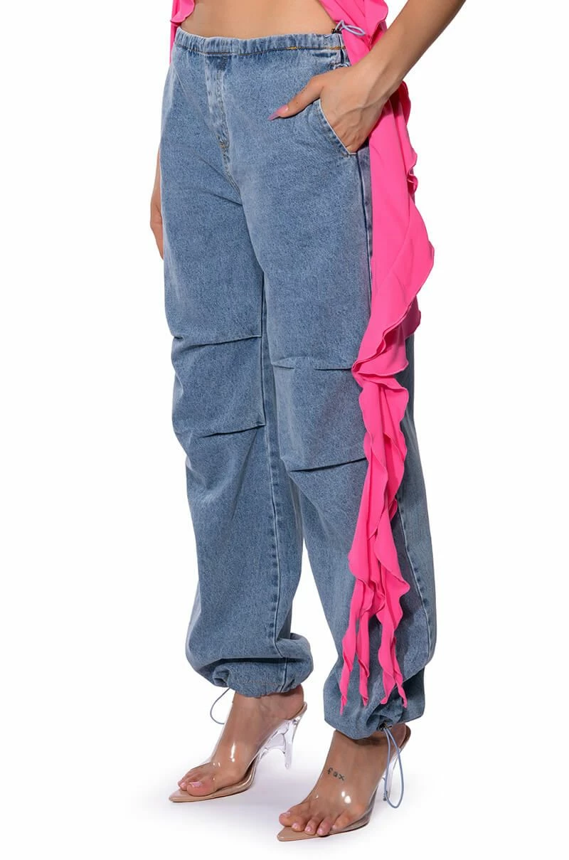 SKATER GIRL DENIM DRAWSTRING PANT 2 SKATER GIRL DENIM DRAWSTRING PANT - Image 2