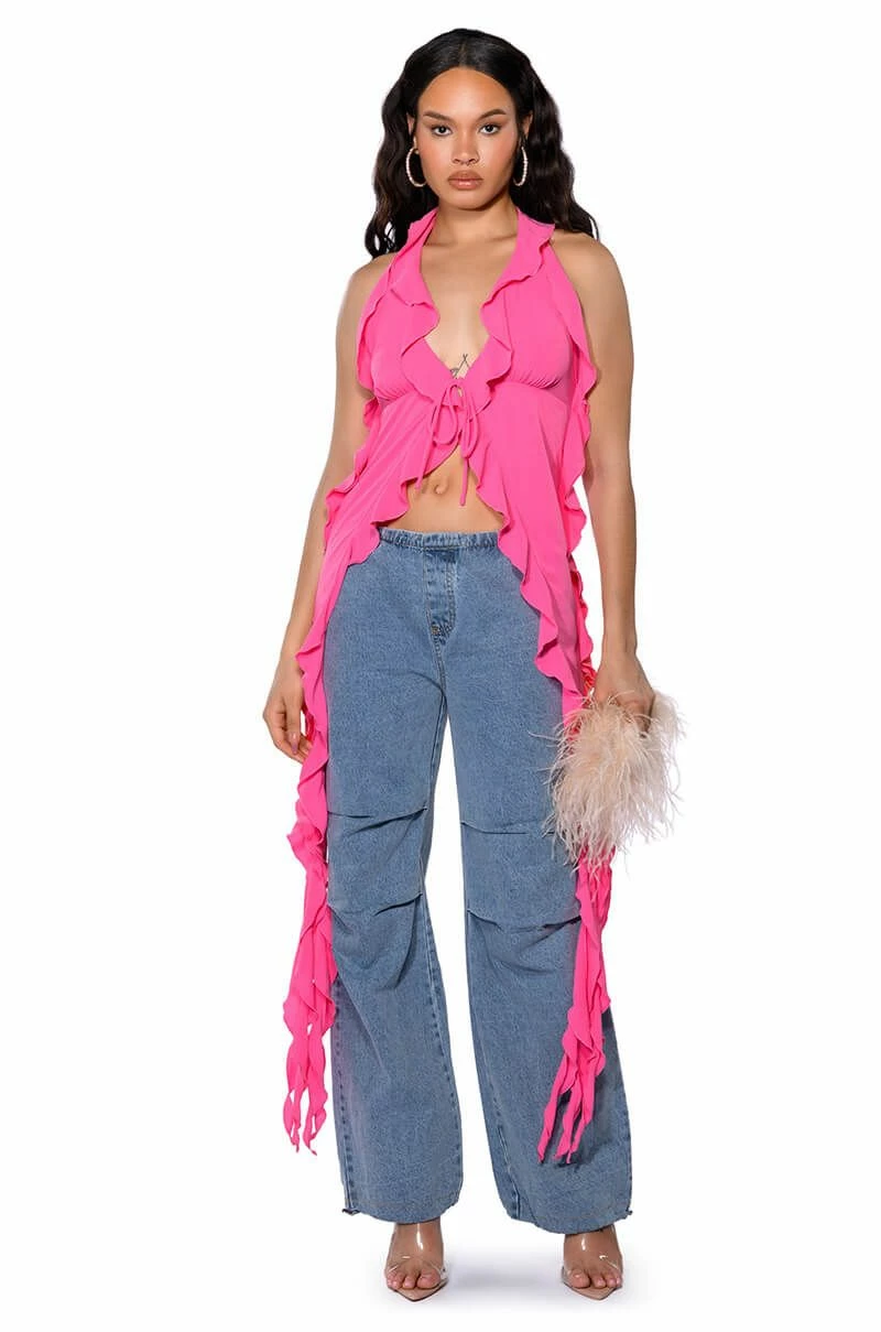 SKATER GIRL DENIM DRAWSTRING PANT 3 SKATER GIRL DENIM DRAWSTRING PANT - Image 3