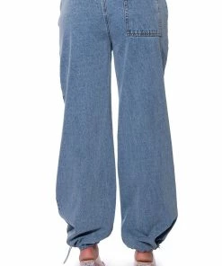 SKATER GIRL DENIM DRAWSTRING PANT 15 SKATER GIRL DENIM DRAWSTRING PANT -FINESSE-shop skater girl denim drawstring pant light blue denim 8 8