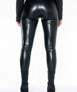 FINESSE-shop -FINESSE-shop slim thicc faux leather leggings black 2 2