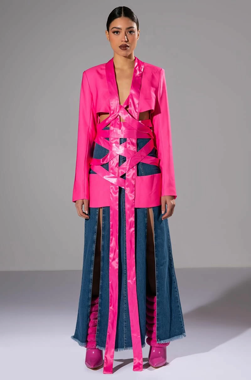 SO SLAYING DOUBLE SLIT DENIM MAXI SKIRT 3 SO SLAYING DOUBLE SLIT DENIM MAXI SKIRT - Image 3