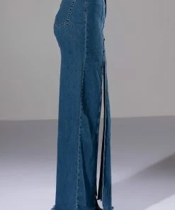 SO SLAYING DOUBLE SLIT DENIM MAXI SKIRT 14 SO SLAYING DOUBLE SLIT DENIM MAXI SKIRT -FINESSE-shop so slaying double slit denim maxi skirt medium blue denim 6 6