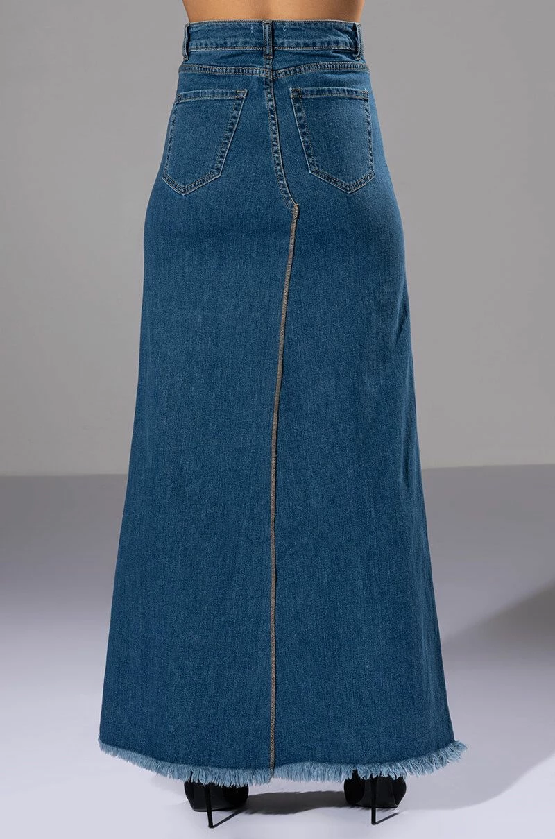 SO SLAYING DOUBLE SLIT DENIM MAXI SKIRT 7 SO SLAYING DOUBLE SLIT DENIM MAXI SKIRT - Image 7