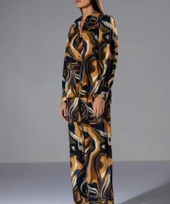 SOLARIS PRINTED PALAZZO PANT -FINESSE-shop solaris printed palazzo pant yellow 3 3 c1