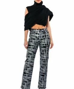 SOMETHING DIFFERENT METALLIC DETAILED JEANS -FINESSE-shop something different metallic detailed jeans black 4 4