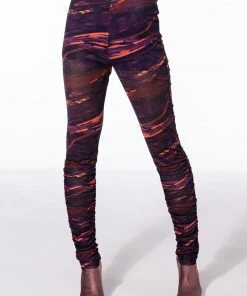 SOMETHING SPECIAL MESH LEGGING WITH RUCHED DETAIL -FINESSE-shop something special mesh legging with ruched detail purple multi 4 4