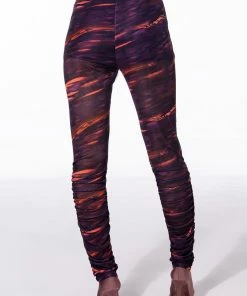 SOMETHING SPECIAL MESH LEGGING WITH RUCHED DETAIL -FINESSE-shop something special mesh legging with ruched detail purple multi 6 6
