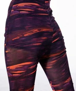 SOMETHING SPECIAL MESH LEGGING WITH RUCHED DETAIL -FINESSE-shop something special mesh legging with ruched detail purple multi 7 7