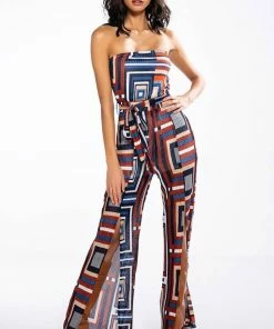 SOUL TIES STRAPLESS WIDE LEG JUMPSUIT