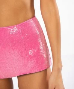SPARKLE AND SHINE SEQUIN BOOTY SHORT -FINESSE-shop sparkle and shine sequin booty short pink 11 11