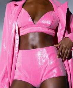 SPARKLE AND SHINE SEQUIN BOOTY SHORT -FINESSE-shop sparkle and shine sequin booty short pink 3 3 c1