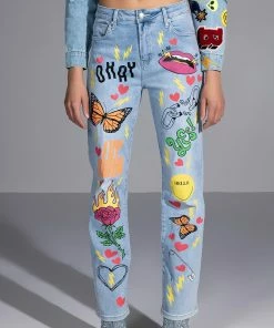 SPECIAL THING PAINTED HIGH RISE STRAIGHT LEG JEAN