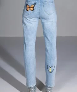 SPECIAL THING PAINTED HIGH RISE STRAIGHT LEG JEAN -FINESSE-shop special thing painted high rise straight leg jean light blue denim 6 6