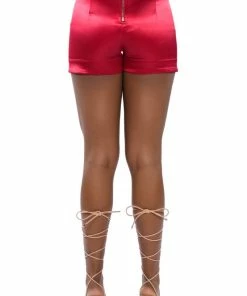 SPRING SATIN SHORT -FINESSE-shop spring satin short red 9 9