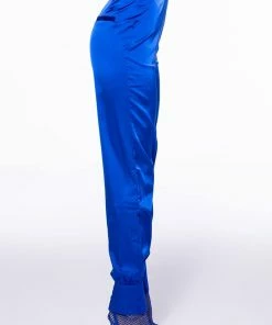 STARS IN THE SKY SATIN PANTS 11 STARS IN THE SKY SATIN PANTS -FINESSE-shop stars in the sky satin pants royal blue 4 4