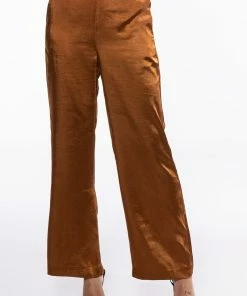 STAY RADIANT SATIN TROUSER -FINESSE-shop stay radiant satin trouser brown 3 3