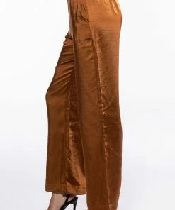 STAY RADIANT SATIN TROUSER -FINESSE-shop stay radiant satin trouser brown 4 4