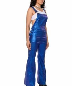 STAY WAVY METALLIC OVERALLS -FINESSE-shop stay wavy metallic overalls blue 3 3