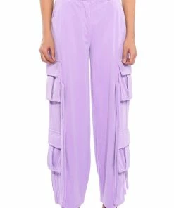 STYLIST WIDE LEG VELVET CARGO PANTS