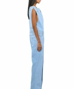 SUNDAY STROLLIN DENIM JUMPSUIT -FINESSE-shop sunday strollin denim jumpsuit light blue 3 3