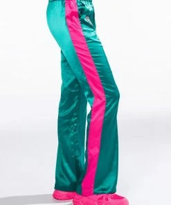 SUPERSONIC SATIN WIDE LEG JOGGER -FINESSE-shop supersonic satin wide leg jogger green multi 4 4
