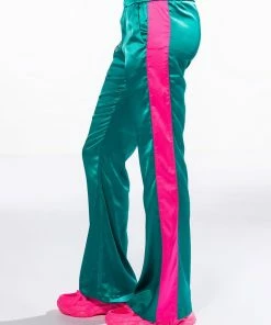 SUPERSONIC SATIN WIDE LEG JOGGER -FINESSE-shop supersonic satin wide leg jogger green multi 5 5