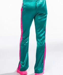 SUPERSONIC SATIN WIDE LEG JOGGER -FINESSE-shop supersonic satin wide leg jogger green multi 6 6