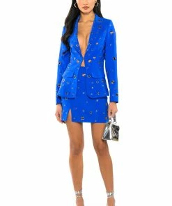 TAKE A BOW MINI SKIRT WITH SLIT -FINESSE-shop take a bow mini skirt with slit royal blue 3 3