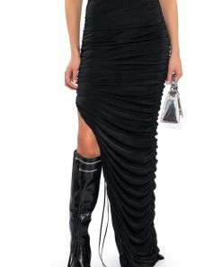 TALK ABOUT IT RUCHED MAXI SKIRT