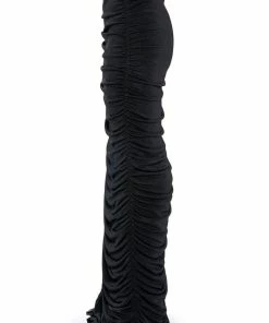 TALK ABOUT IT RUCHED MAXI SKIRT -FINESSE-shop talk about it ruched maxi skirt black 7 7