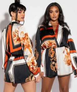 TALK TO ME V NECK ROMPER -FINESSE-shop talk to me v neck romper black multi 3 3