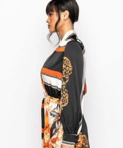 TALK TO ME V NECK ROMPER -FINESSE-shop talk to me v neck romper black multi 8 8